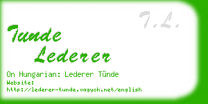 tunde lederer business card